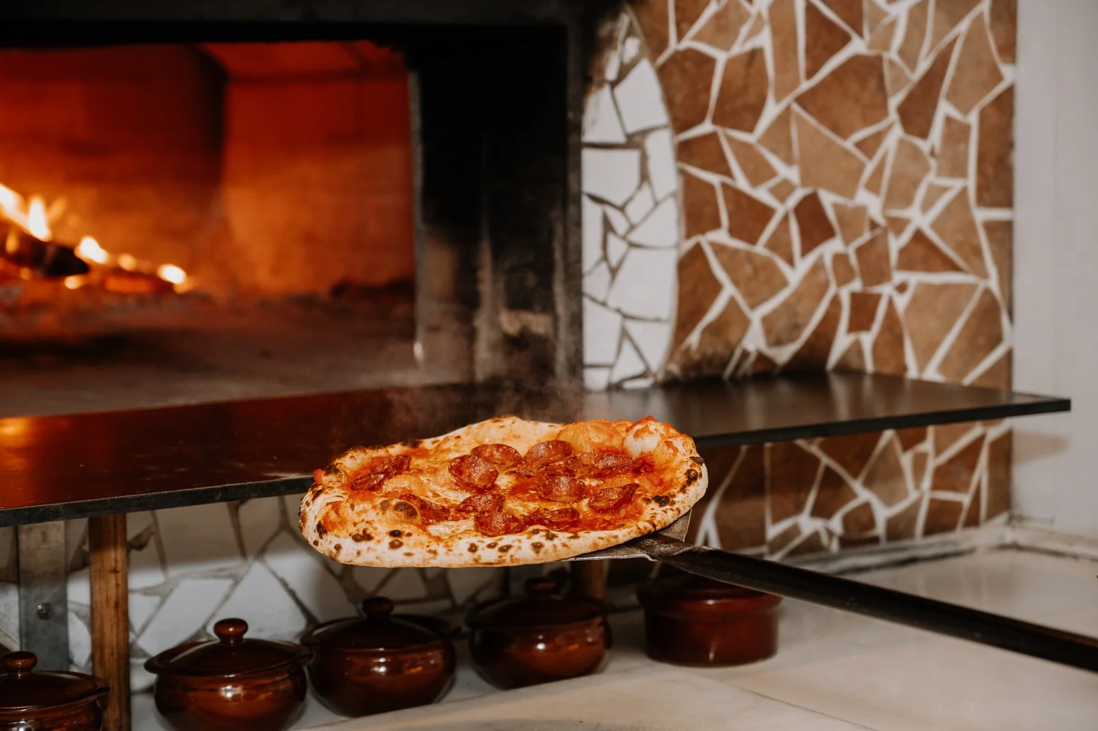 La Perla Italian restaurant interior and wood-fired pizza 2